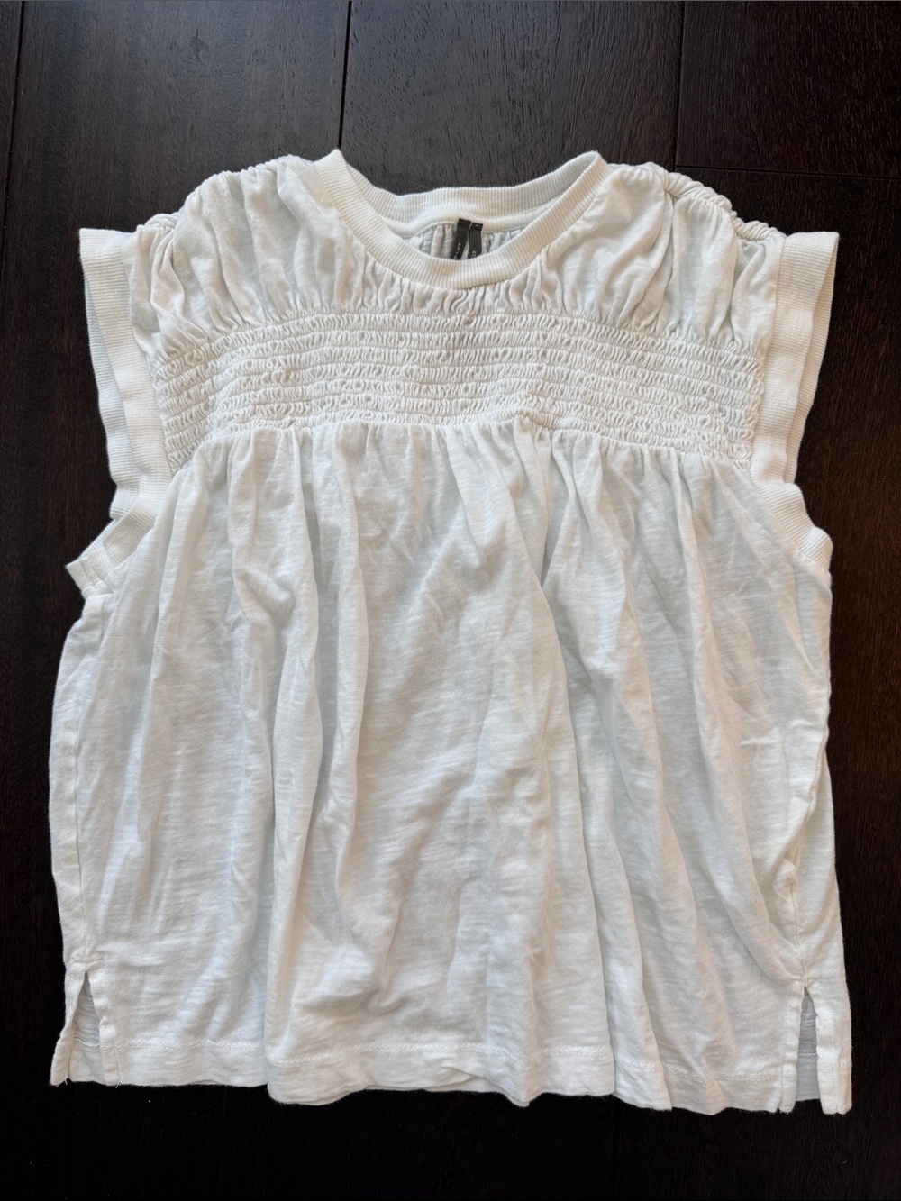Anthropologie White Smocked Cotton Girls' Tank